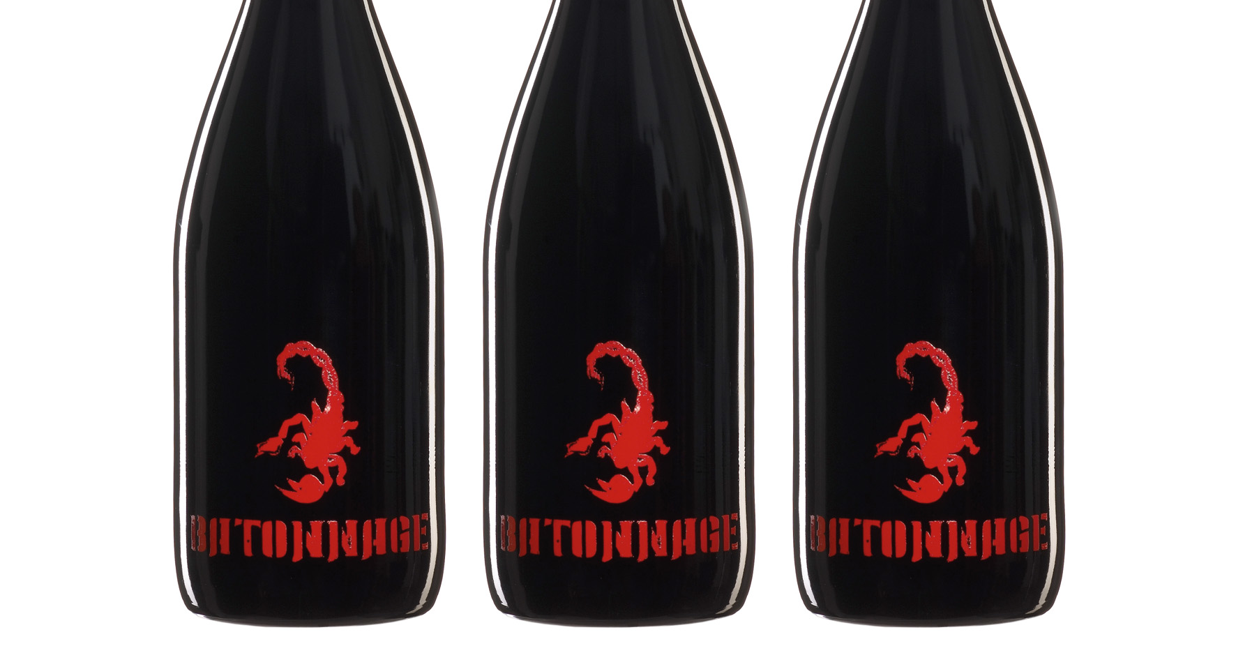 3 Flaschen Batonnage mit großem Label